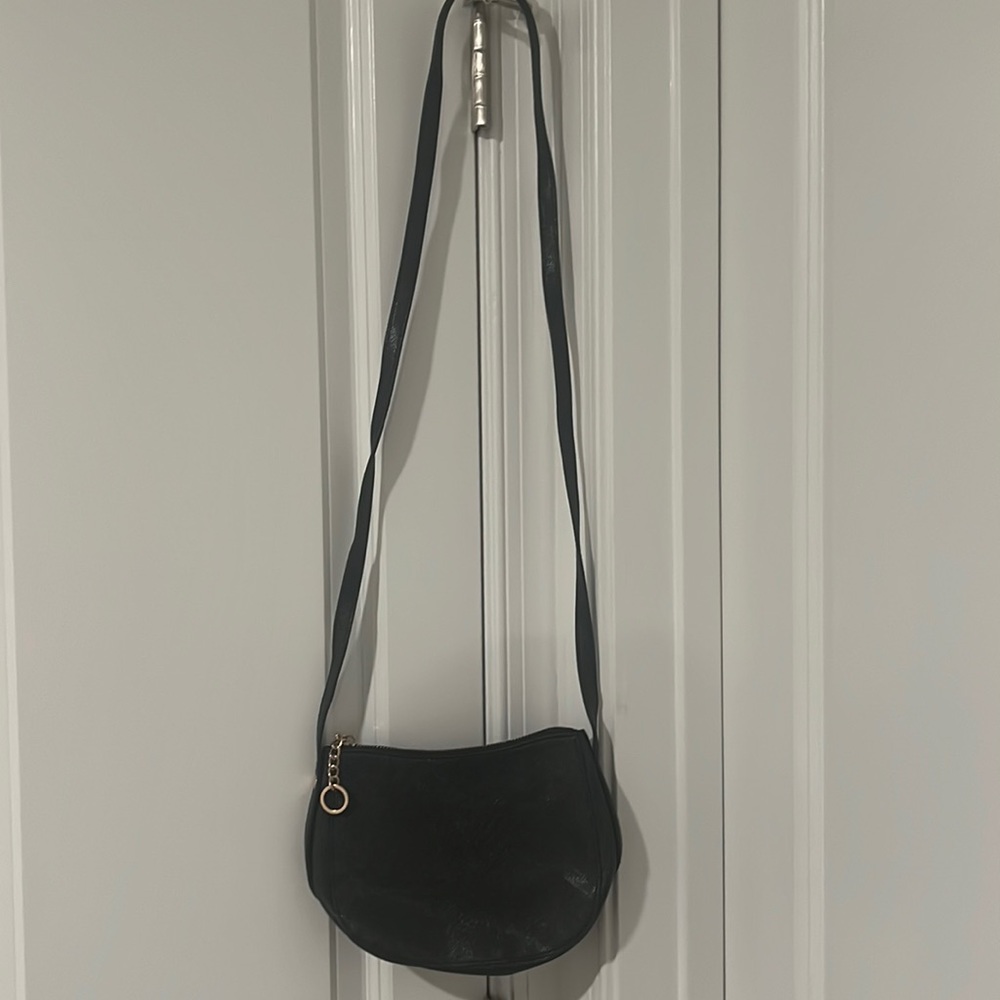 black leather crossbody bag